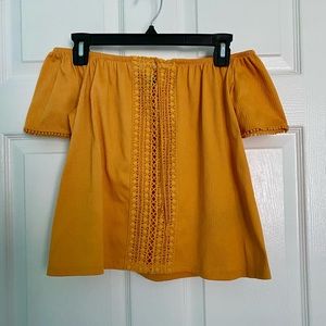 Mustard H&M Divided Off-the-Shoulder Top - Size Medium